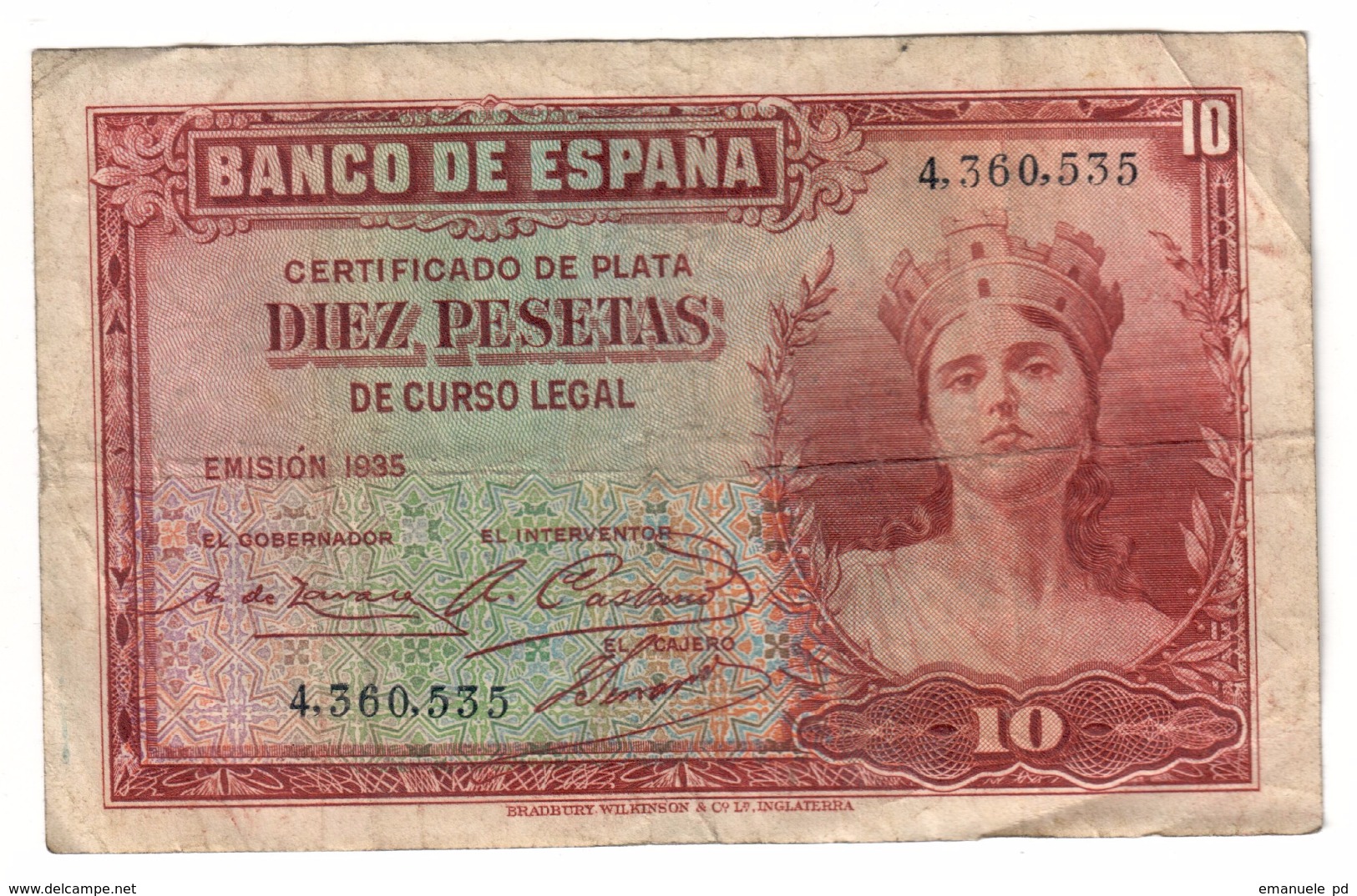 Spain 10 Pesetas 1935 - 10 Pesetas