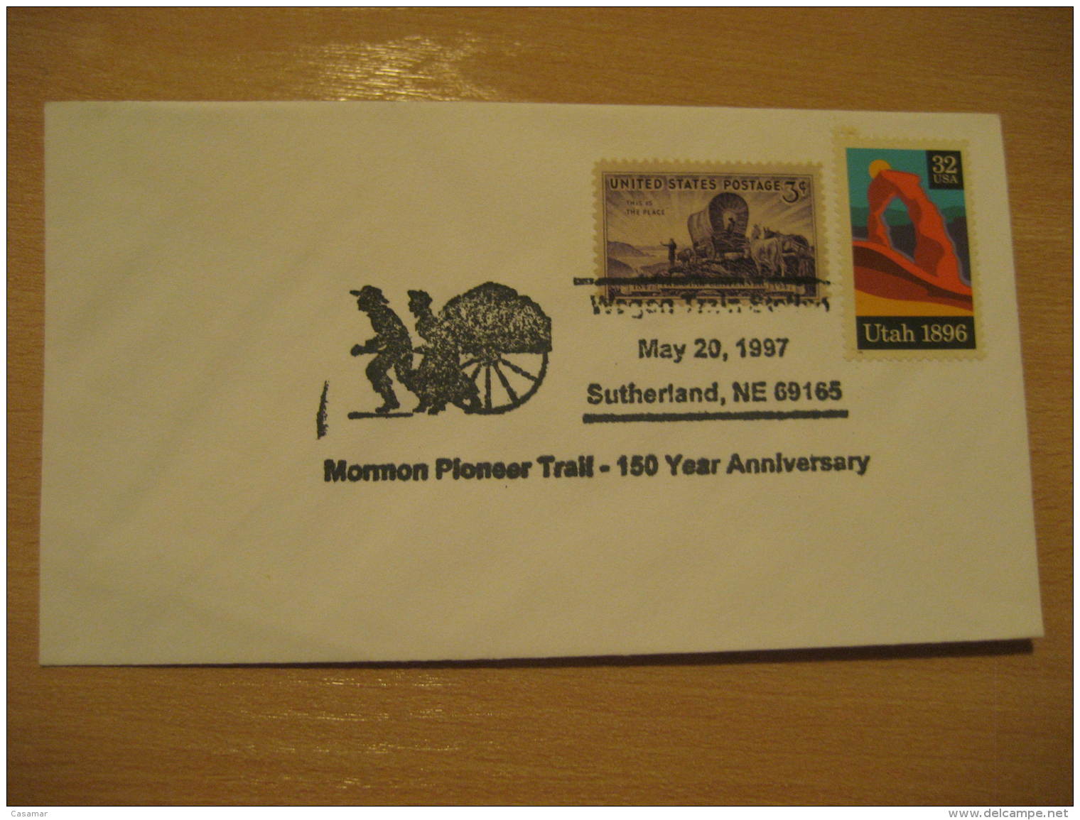 MORMON PIONEER TRAIL Christianity Religion SUTHERLAND 1997 Cancel Cover USA - Christentum