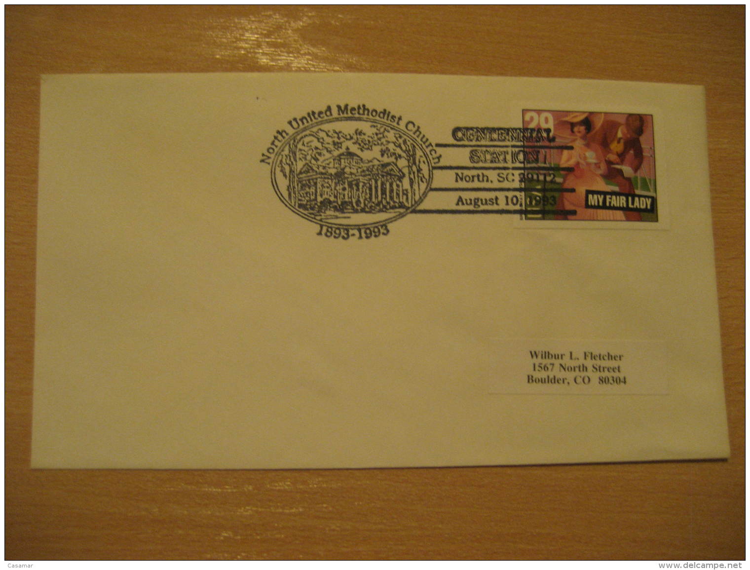 NORTH UNITED METHODIST CHURCH Christianity Religion NORTH 1993 Cancel Cover USA - Christentum