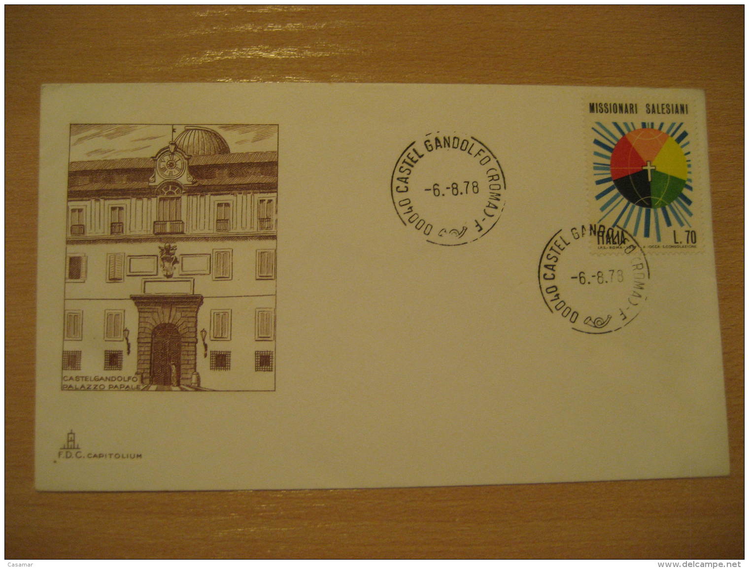 PALAZZO PAPALE POPE Christianity Religion CASTEL GANDOLFO 1978 Cancel Cover ITALY - Christianisme