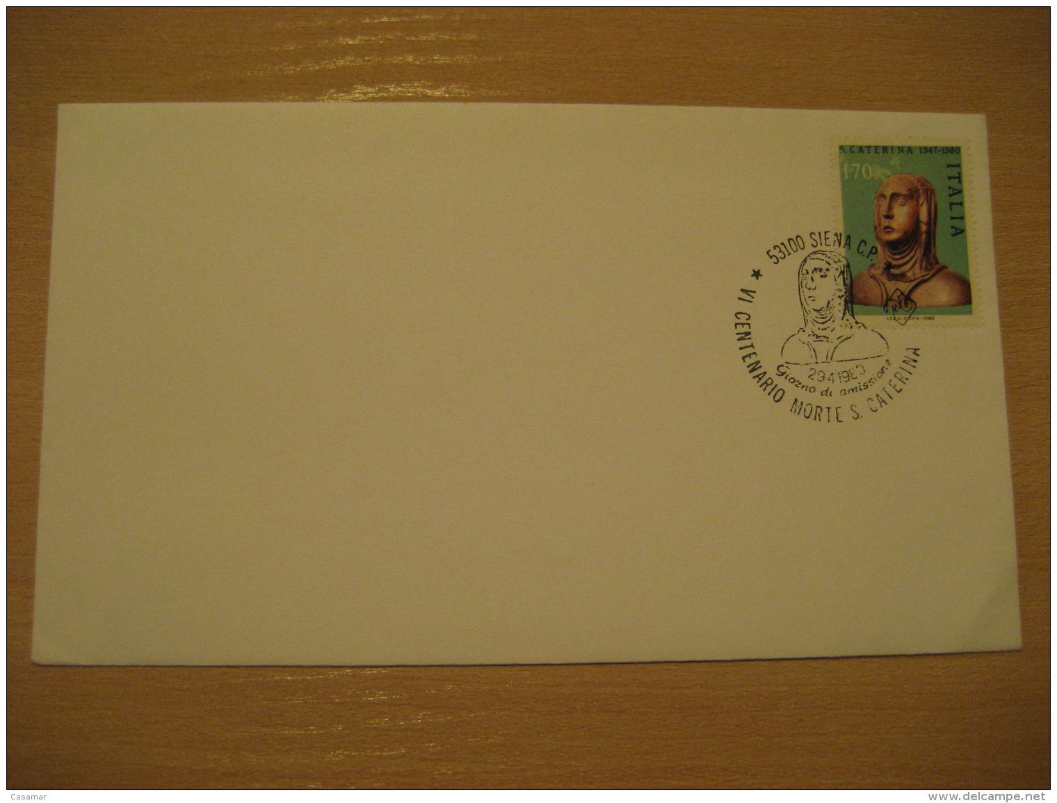 MORTE S. CATERINA Christianity Religion SIENA 1980 Cancel Cover ITALY - Christentum