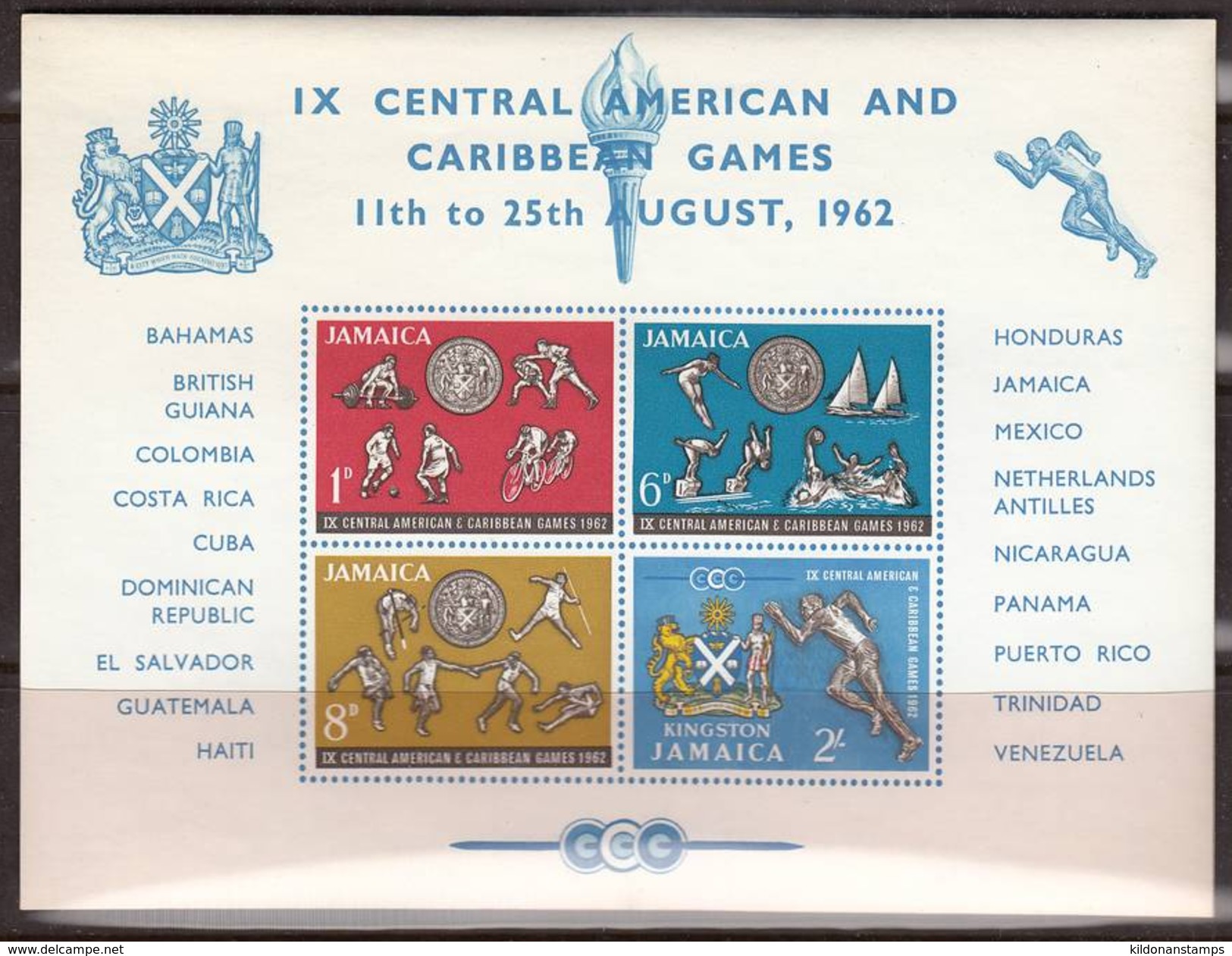 Jamaica 1962 Minisheet, Mint No Hinge, Sc# 200a - Jamaique (1962-...)
