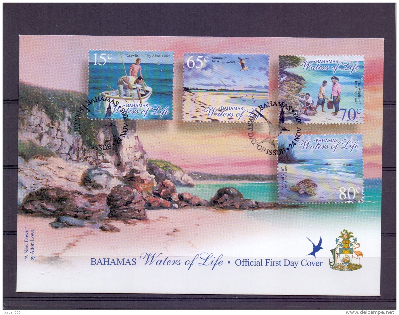 Bahamas - FDC - Waters Of Life - 24/11/2003    (RM11448) - Vissen