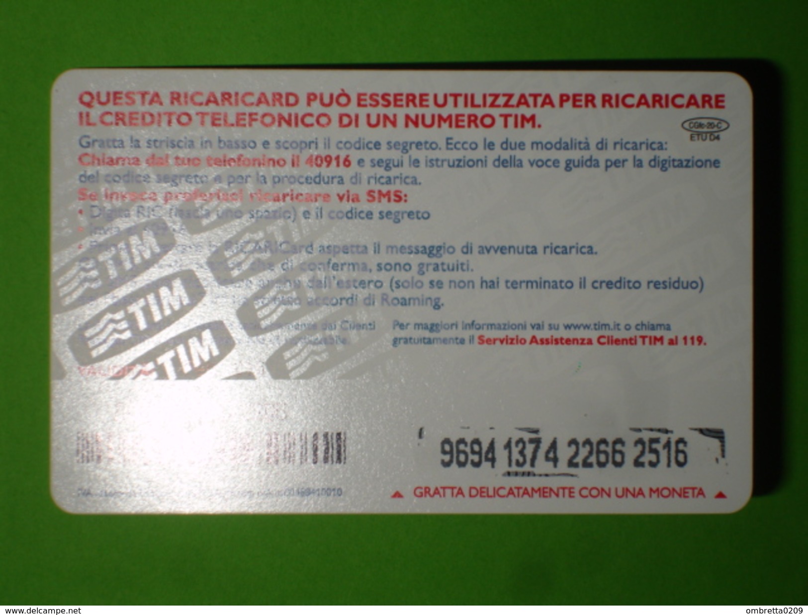 SCHEDE TELEFONICHE - PHONECARD - TELECARTE - TELETARJETA TELEFONICA RICARICA GSM TIM " CUBO GIOCHI La Tua Sala Giochi " - Schede GSM, Prepagate & Ricariche