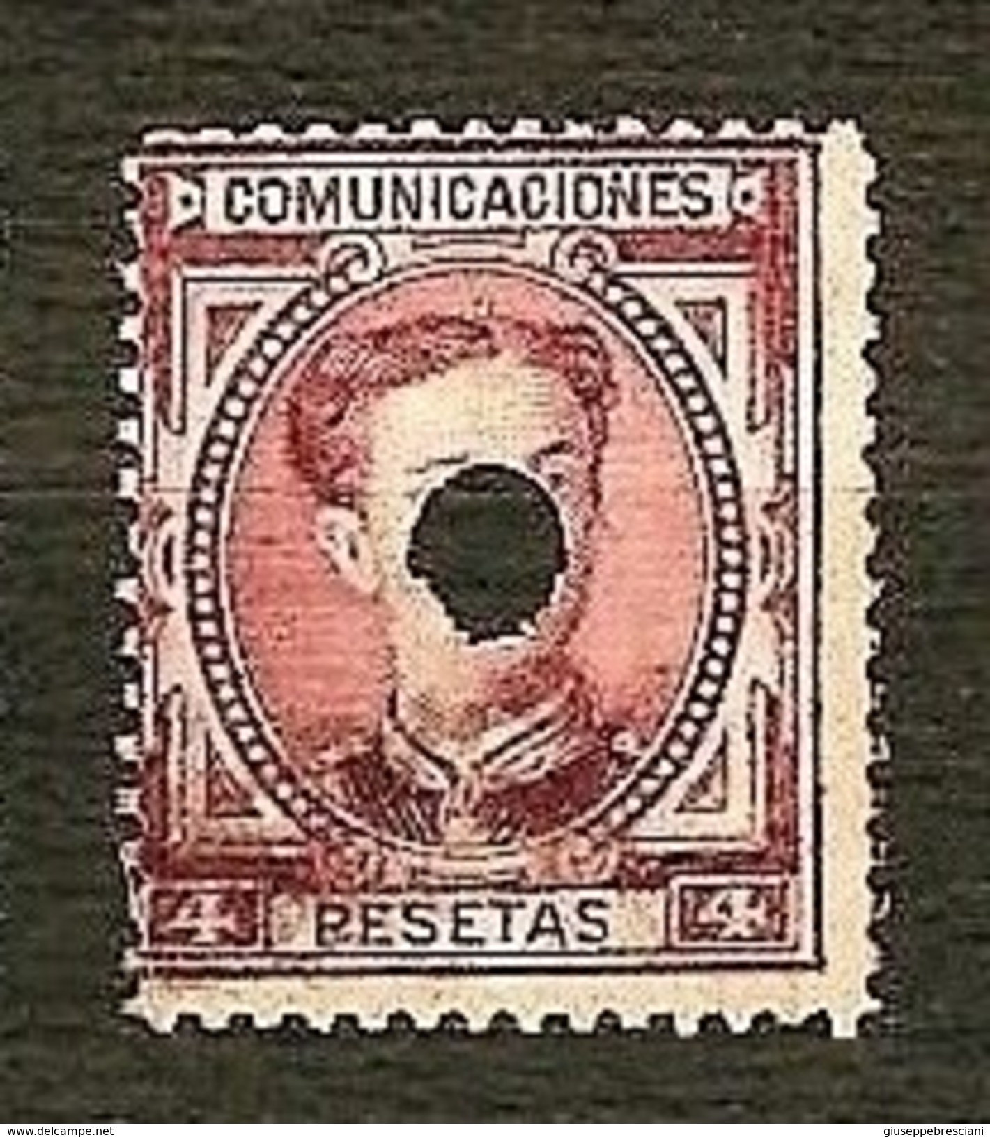 SPAGNA 1876 - Telegrafos - Alfonso XII - 4 P. Violeta Claro - Edi:ES 181T - Usati