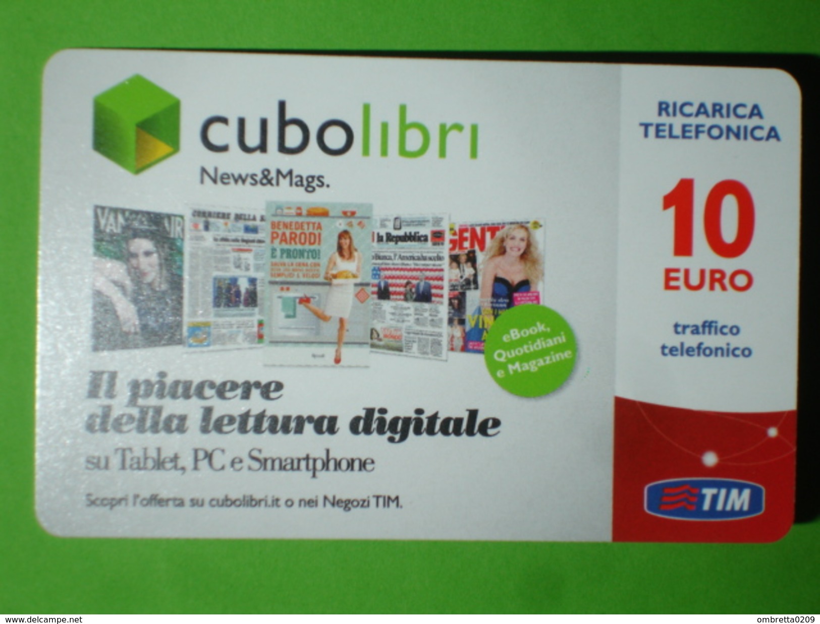 SCHEDE TELEFONICHE - PHONECARD - TELECARTE - TELEFONICA RICARICA GSM TIM " CUBO LIBRI Il Piacere Della Lettura Digitale" - Schede GSM, Prepagate & Ricariche