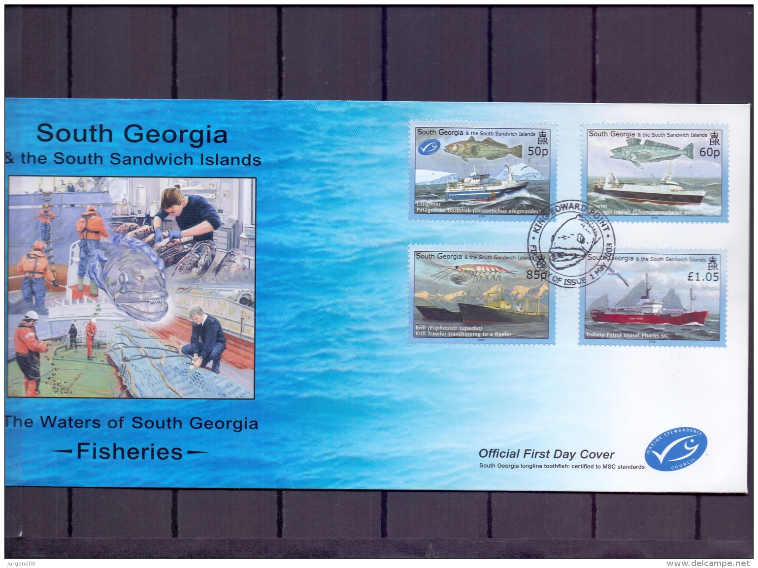 South Georgia - Fisheries - FDC 1/5/2008  (RM12013) - Vissen