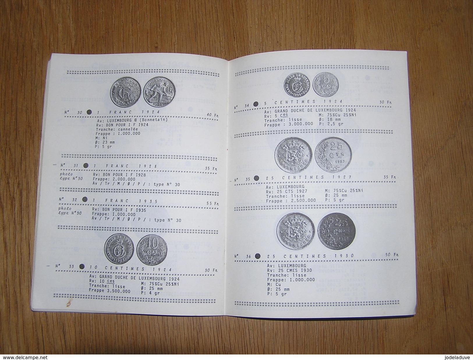 CATALOGUE DES MONNAIES LUXEMBOURGEOISES 1740 1970 Coin Catalog Numismatique Pièce Argent Or Numismate Monnaie