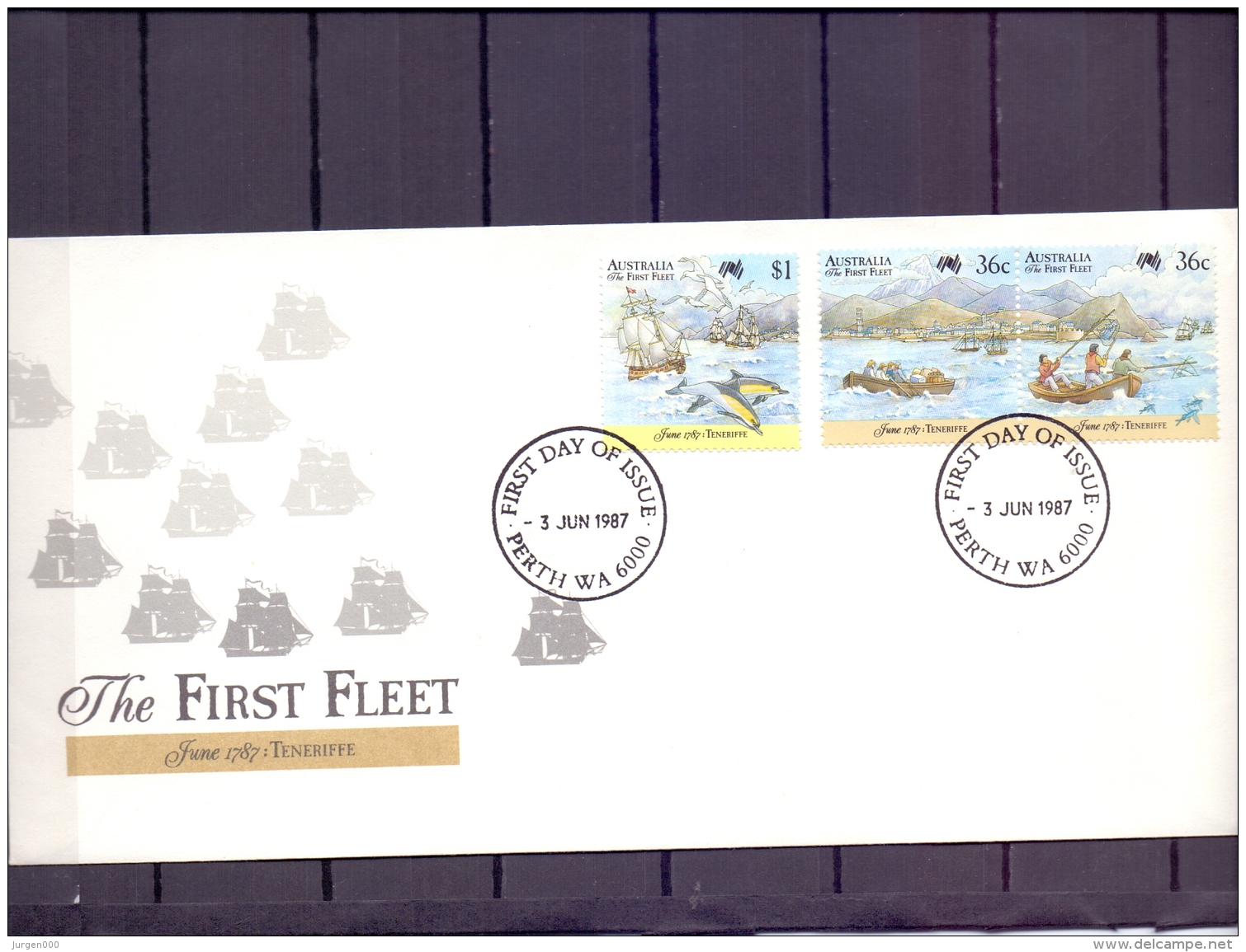 Australie - The First Fleet - FDC - Perth 3/6/1987  (RM12064) - Schiffe