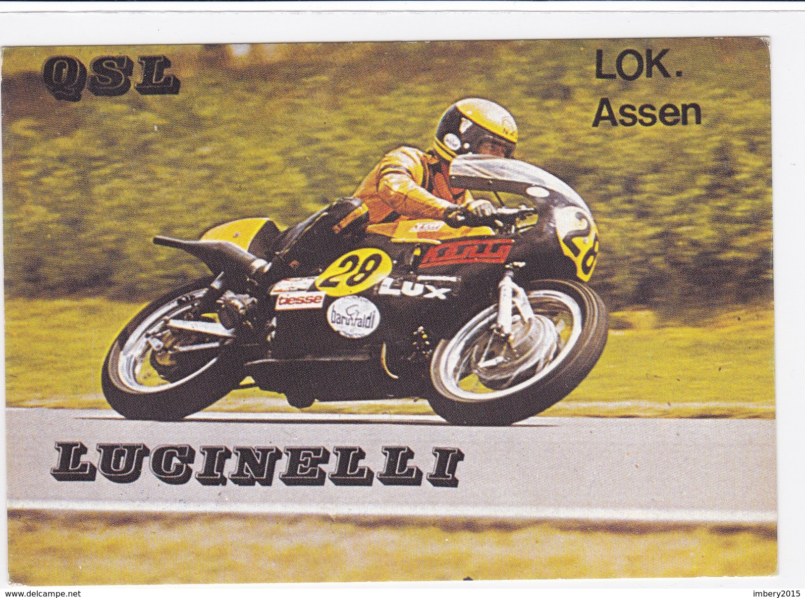 QSL Karte, CB Funk Station, LOK. Assen,  Motiv: Motorrad M. Marco Lucinelli, QSL Card, Lucinelli, - CB-Funk