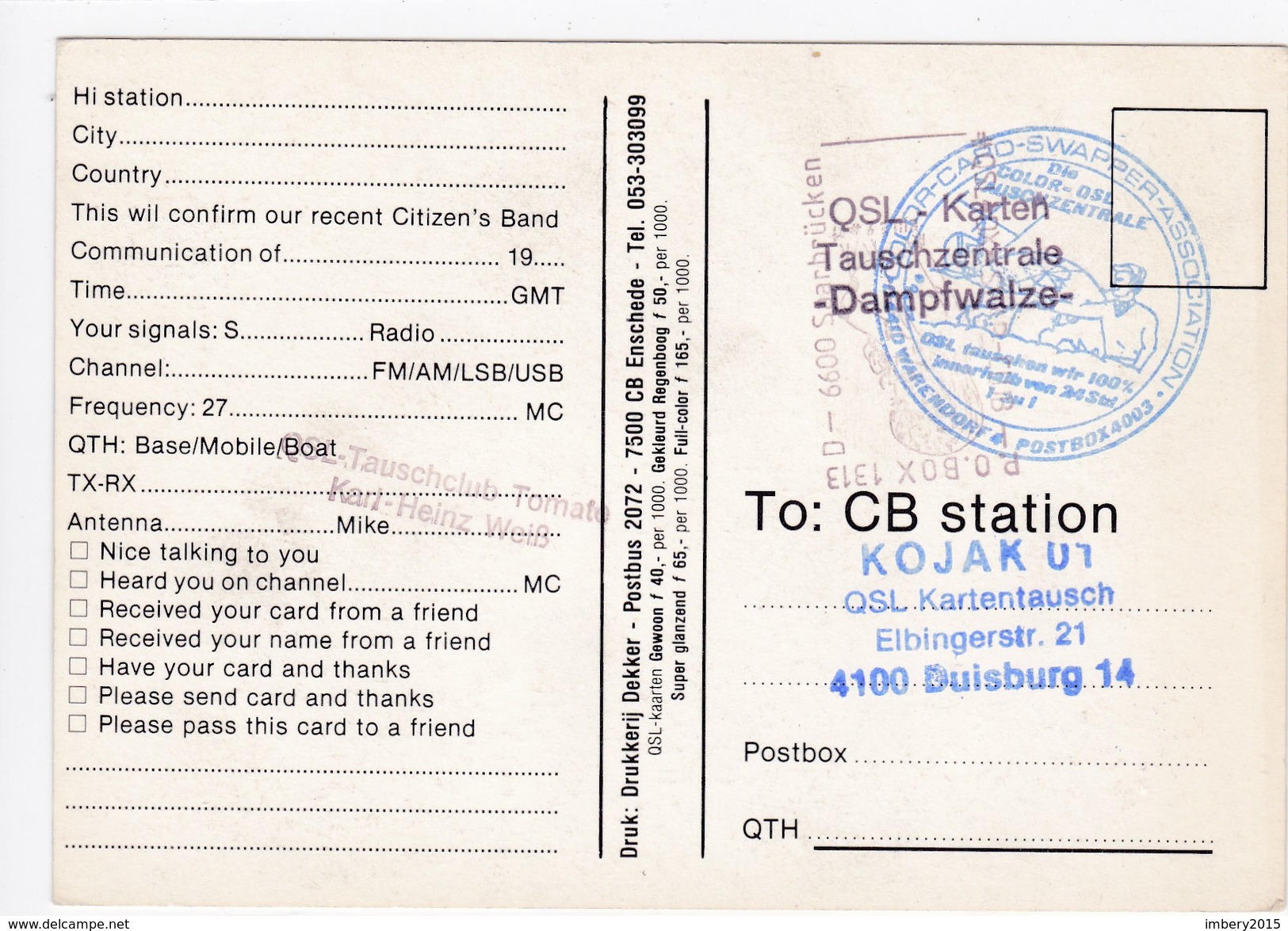 QSL Karte, CB Funk Station, LOK. Assen,  Motiv: Motorrad M. Marco Lucinelli, QSL Card, Lucinelli, - CB-Funk