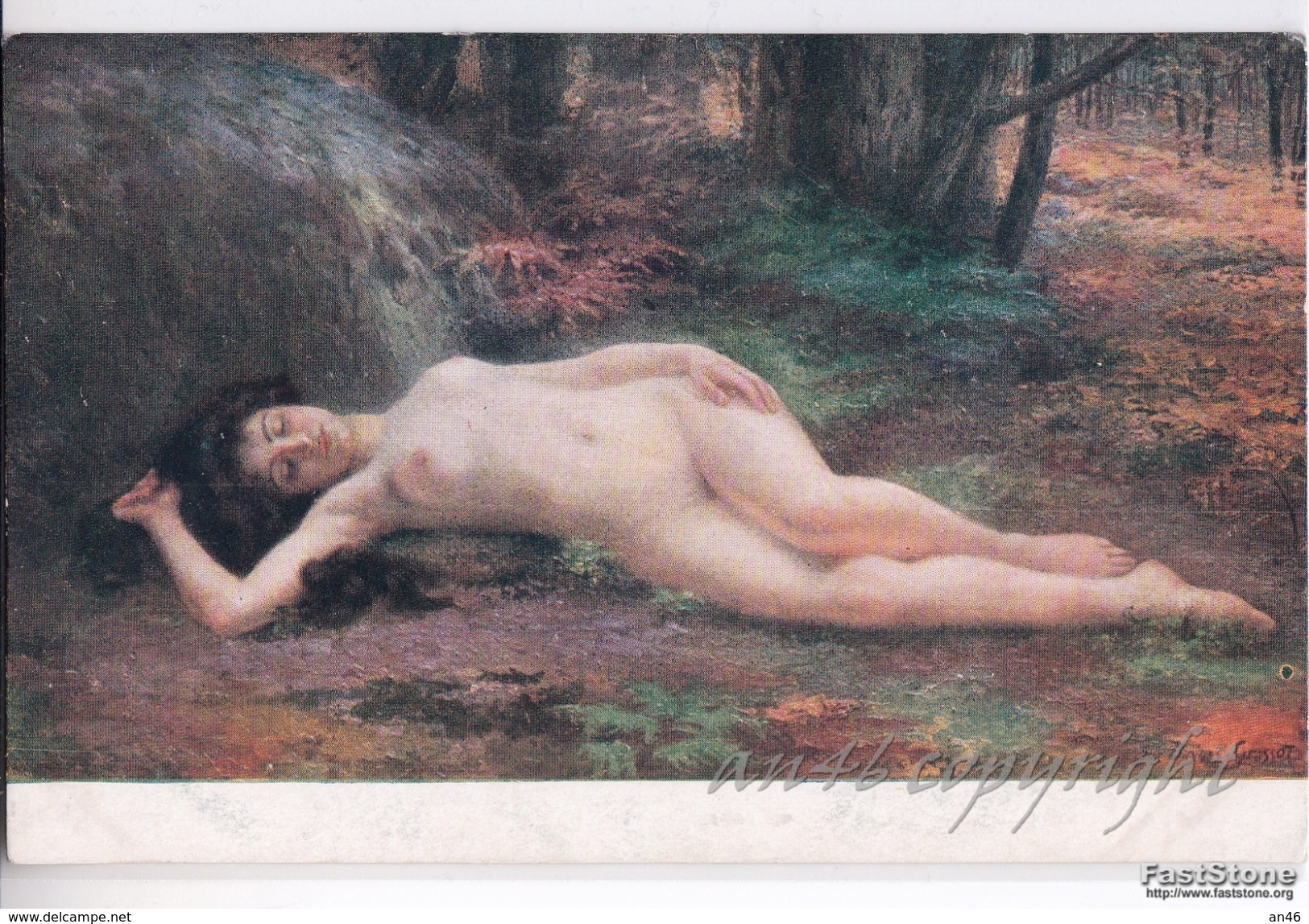 NU_NUE_NUS_NUDE_NAKED WOMAN-NUDI ARTISTICI-"Harmonie D'Automne"Mile Suzanne DAYNES GRASSOT Pinxit-Original D'epoca 100%- - Pittura & Quadri