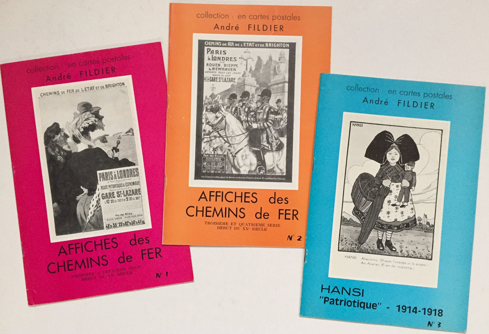 Collection "En Cartes Postales" André Fildier / "Affiches Des Chemins De Fer" Et "Hansi" - Livres & Catalogues