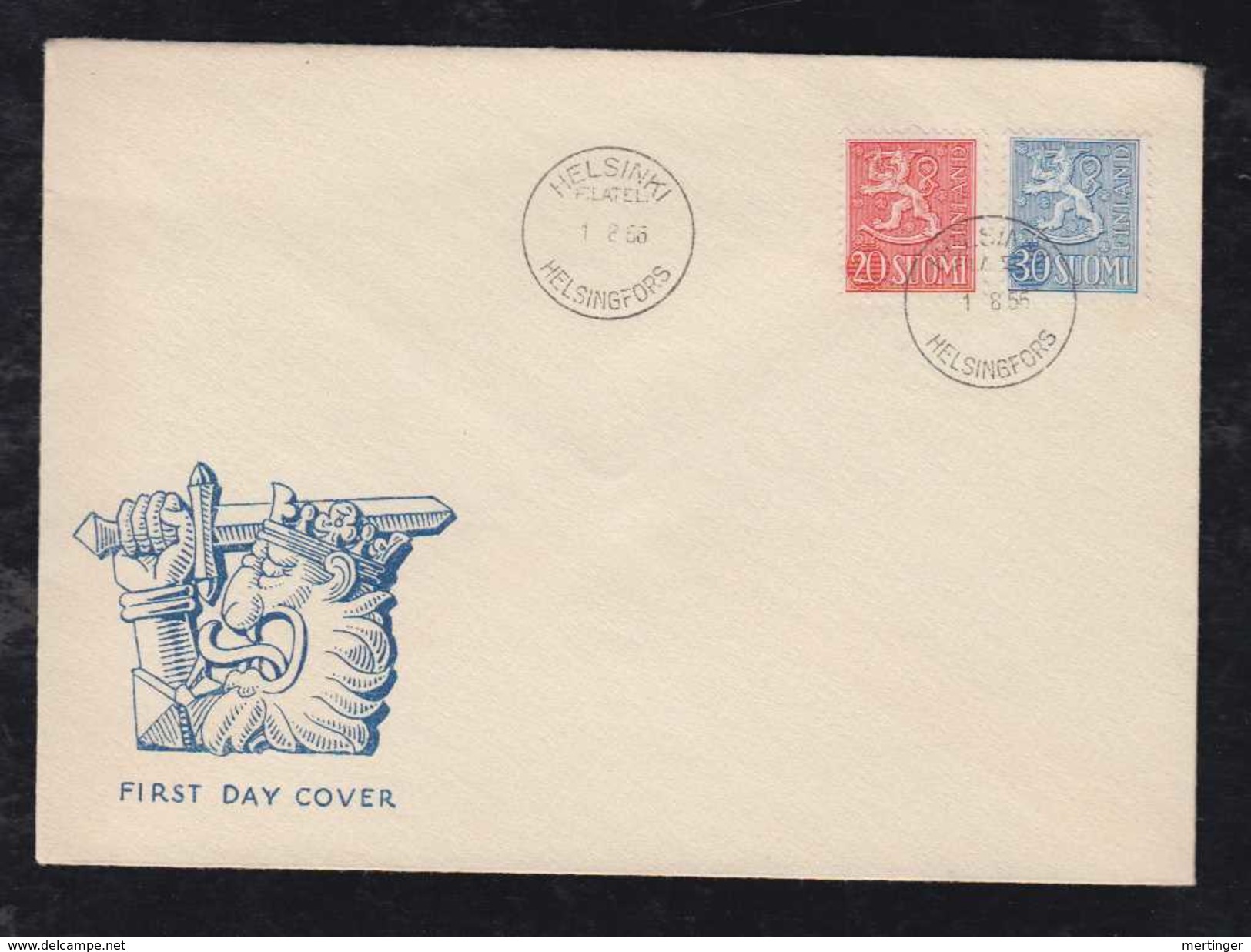 Finnland Finland 1956 FDC Cover First Day Mi# 459-60 Lion - Briefe U. Dokumente