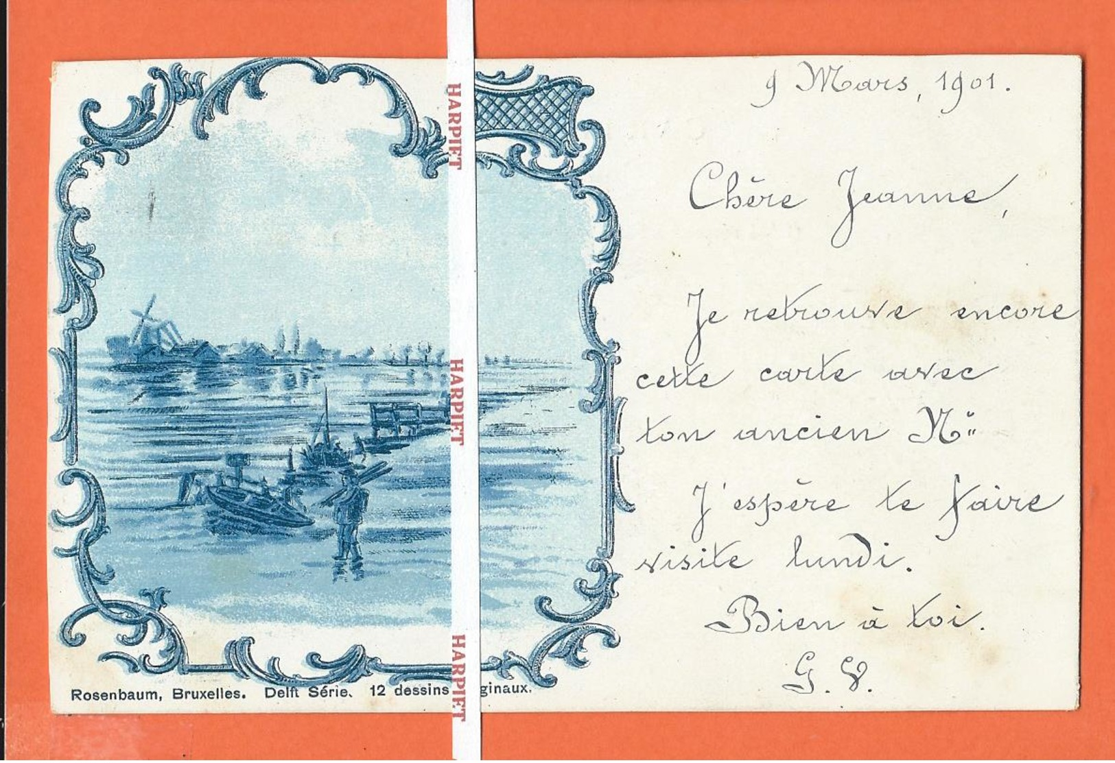 ROSENBAUM - Série DELF  PR  -  Dessin Original  - Retour De Pêche  (2) -  1901 - Avant 1900