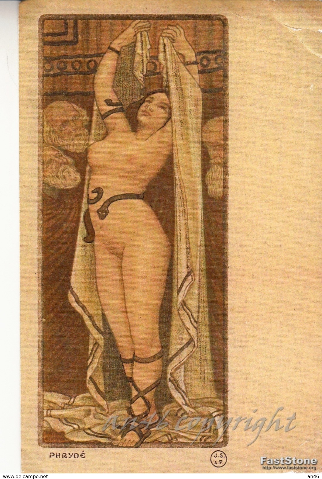 NU_NUE_NUS_NUDE_NAKED WOMAN-NUDI ARTISTICI-"PHRYDE'" ... Pinxit-Original D'epoca 100%- - Paintings