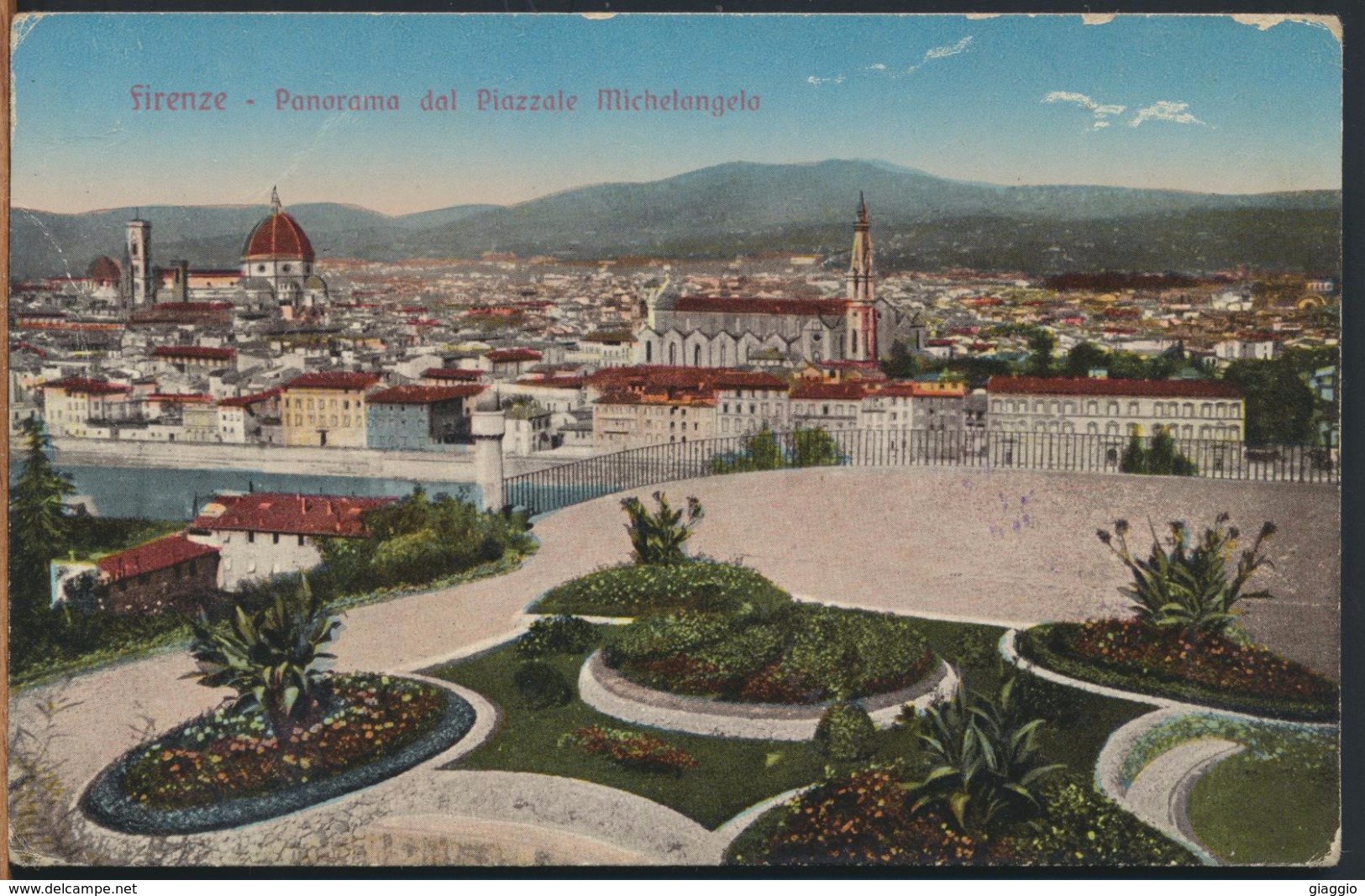 °°° 965 - FIRENZE - PANORAMA DAL PIAZZALE MICHELANGELO - 1918 TIMBRO CENSURA POSTA MILITARE °°° - Firenze (Florence)