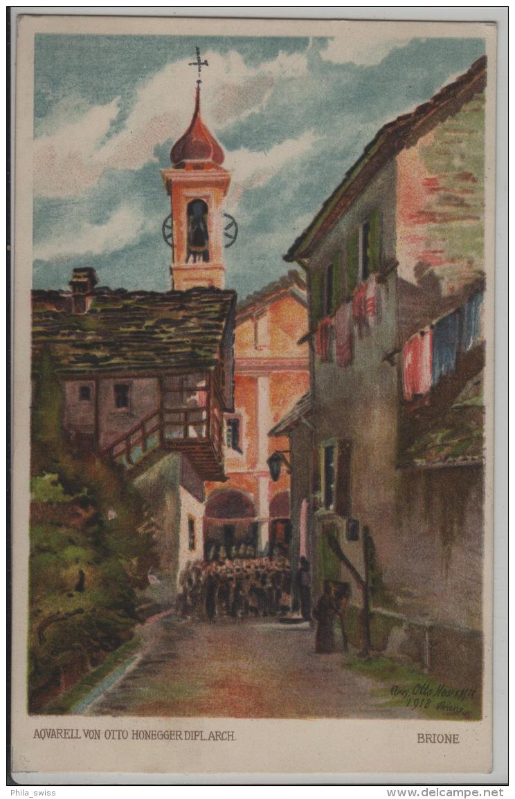 Brione - Aquarell Von Otto Honegger Dipl. Arch. - Litho - Brione Sopra Minusio