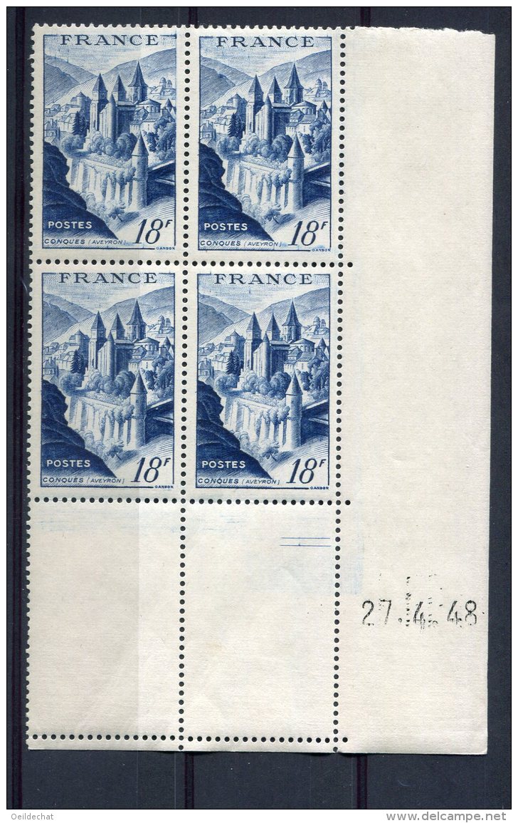 1782 - FRANCE  N°805   18Fr  Bleu  Abbaye De Conques  Du  27.4.48  TB - 1940-1949