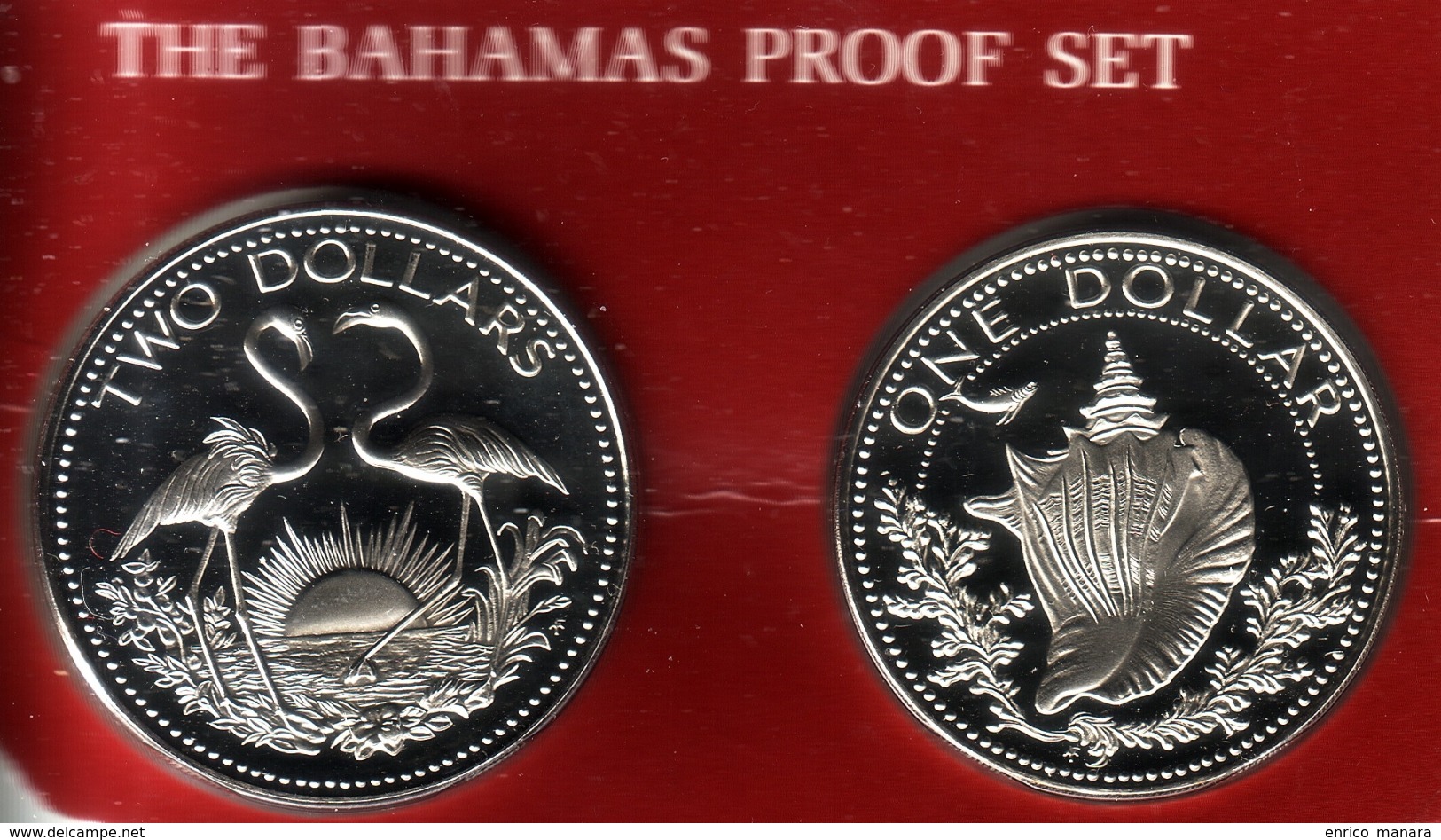 BAHAMAS - 1 & 2 Dollars 1981 FM   Proof  - KM# 65b & 66b  [Rare Types] - Bahamas