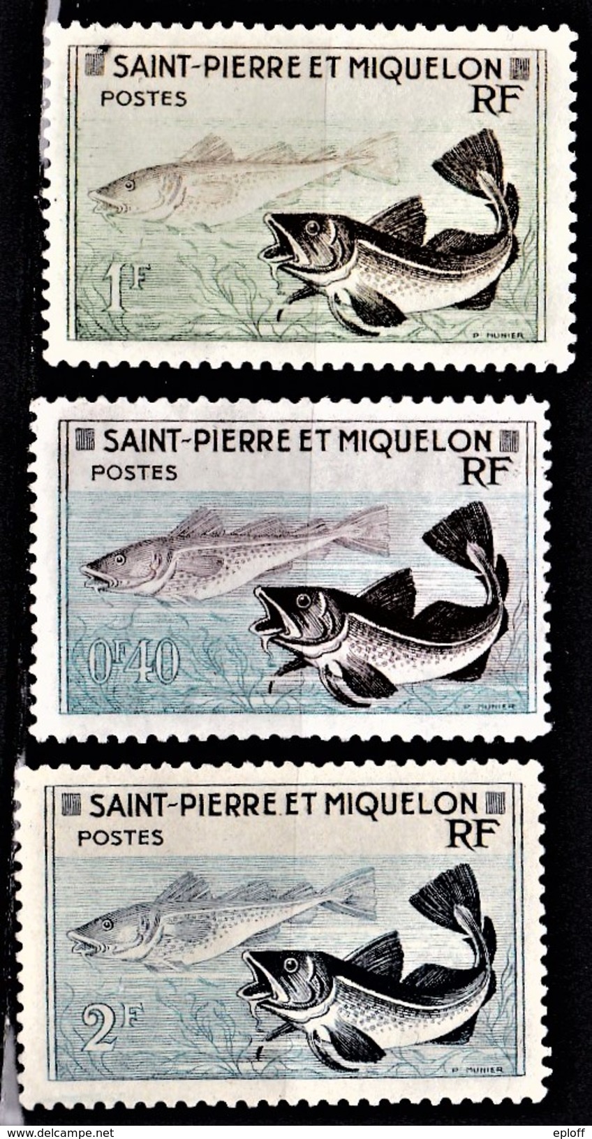 SAINT PIERRE ET MIQUELON     Poissons     Morue    Codfisch      3v. - Unused Stamps