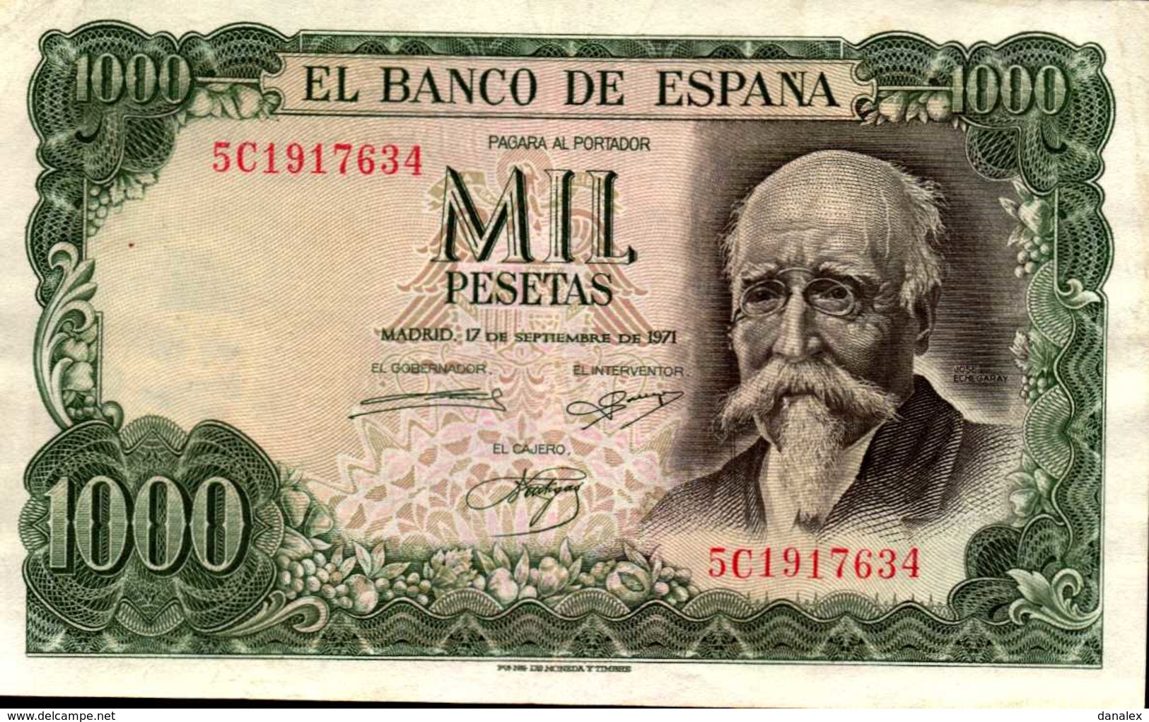 ESPAGNE 1000  PESETAS Du 19-7-1971  Pick 154  XF/SUP+ - 1000 Pesetas