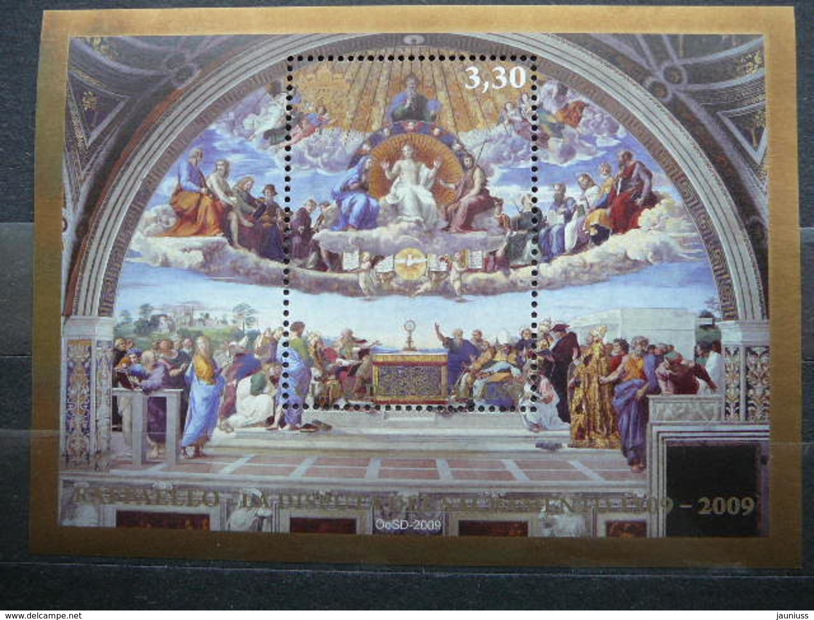 Raffaello, Detail Of The Fresco "The Hosting Of The Sacrament" # Vatican Vatikan Vaticano  MNH 2009 # Mi. 1651 Block 33 - Unused Stamps