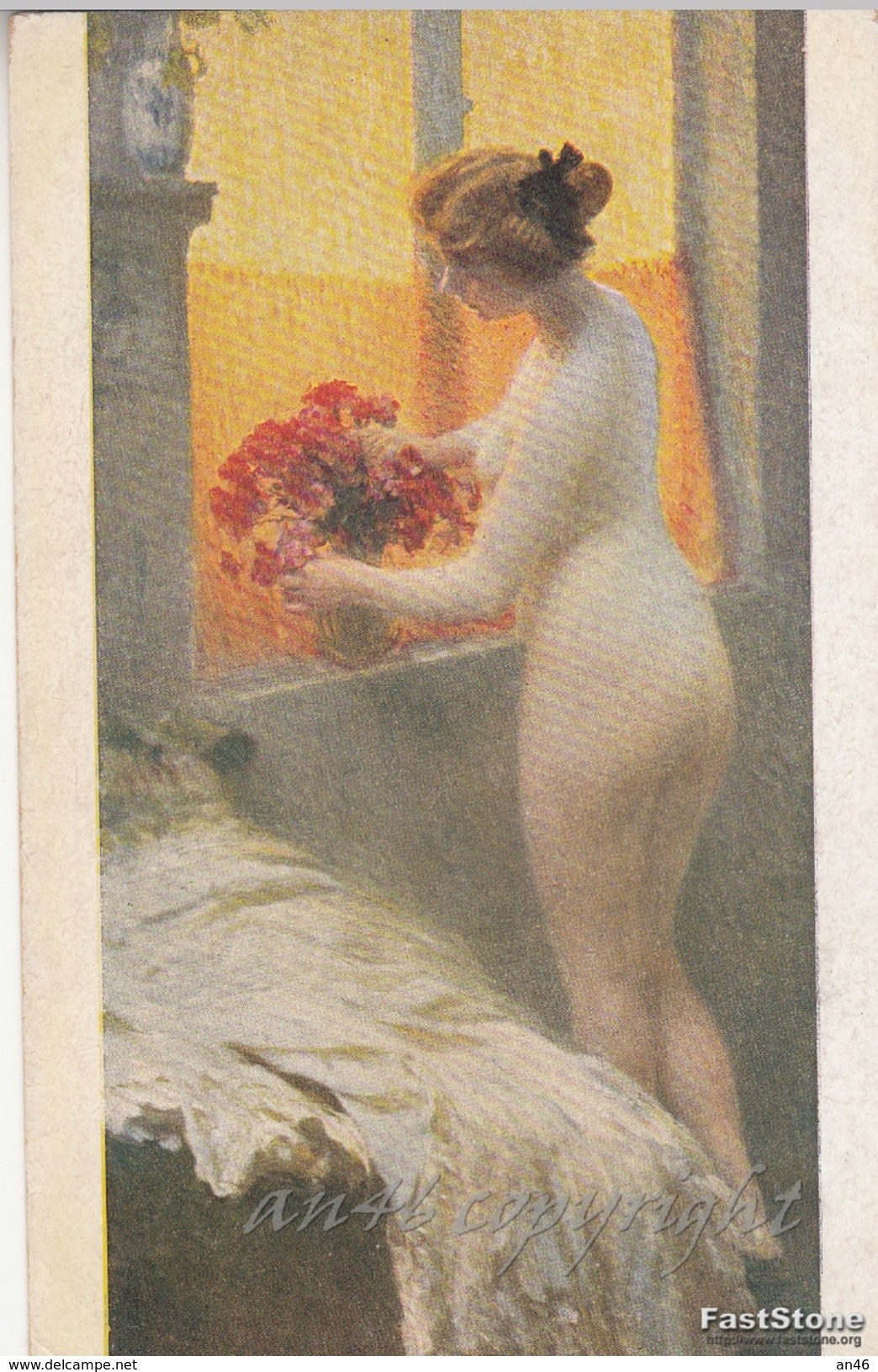 NU_NUE_NUS_NUDE_NAKED WOMAN-NUDI ARTISTICI-"Raggio Di Sole" ARTURO NOCI Pinxit-Original D'epoca 100%- - Pintura & Cuadros