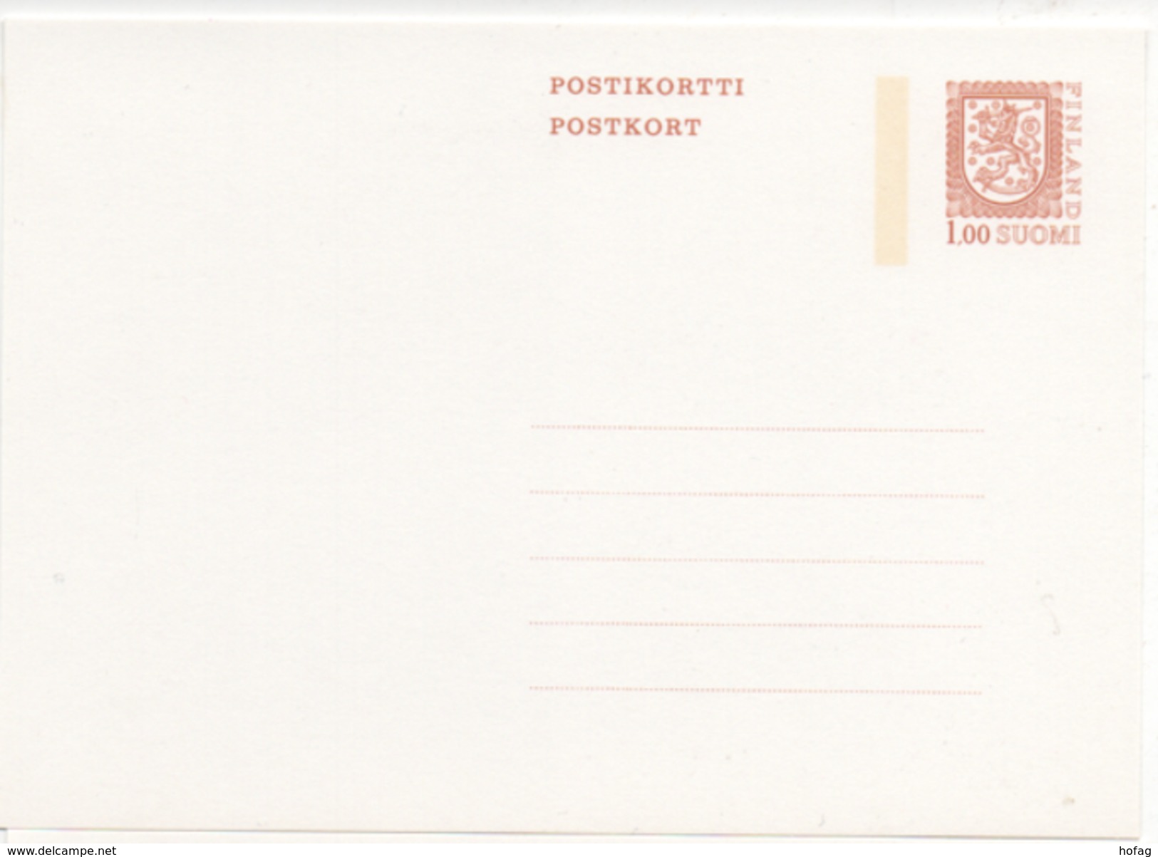 Finnland 1981 Postkarte P145 Ganzsache Löwenwappen 1,00 Postfrisch Suomi Postal Stationary/unused Definite Coat Of Arms - Enteros Postales