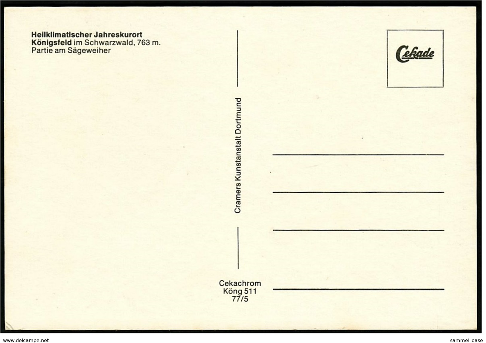 Königsfeld Bei Schramberg /  Schwarzw. -  Partie Am Sägeweiher  -  Ansichtskarte Ca.1970  (6820) - Schramberg