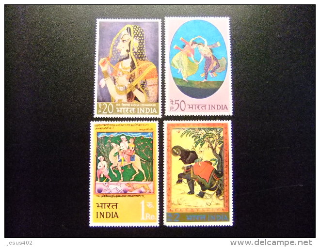 INDIA INDE 1972 Miniatures Indiennes Miniaturas Indias Yvert 364 / 67 ** MNH - Nuevos