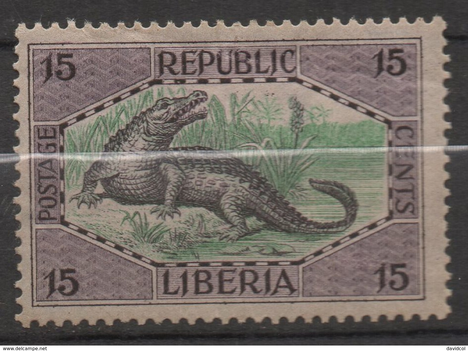 M518.-. LIBERIA - 1921 - SC#: 186 - MH. CROCODILE / COCODRILO.-. SCV:US$ 6.00 - Sonstige & Ohne Zuordnung