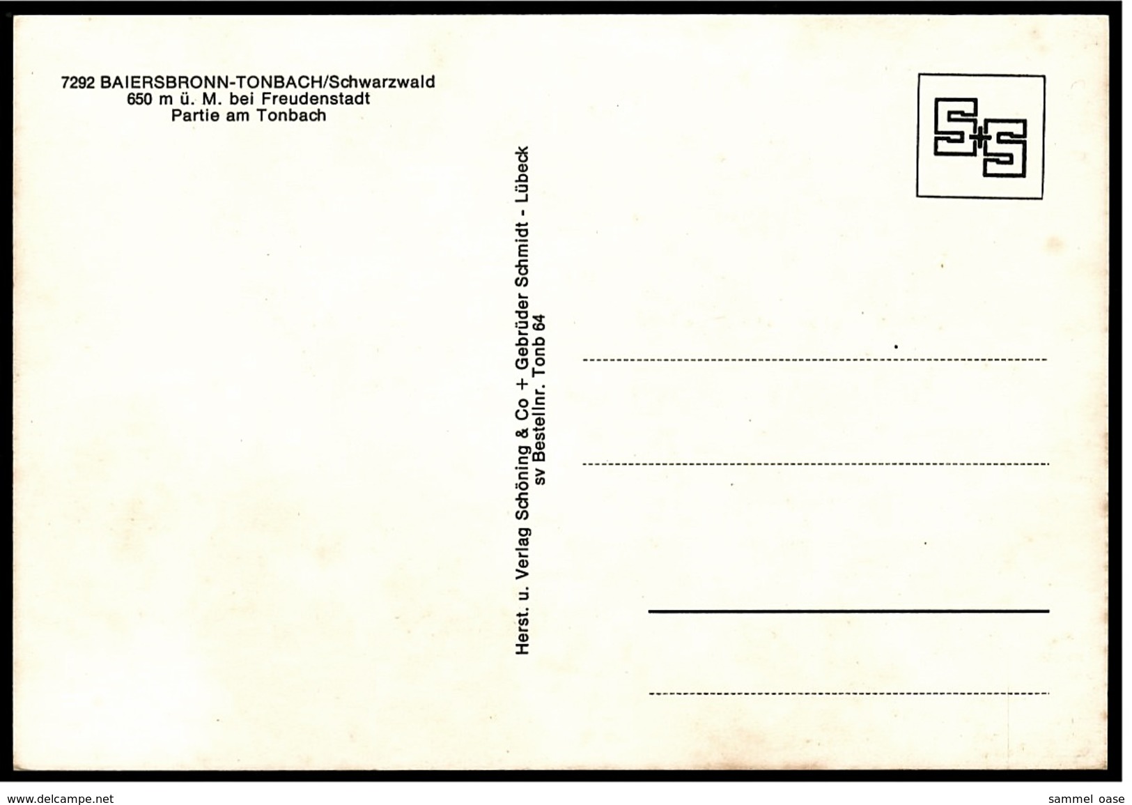 Luftkurort Baiersbronn-Tonbach / Schwarzwald  -  Partie Am Tonbach  -  Ansichtskarte Ca. 1965    (6814) - Baiersbronn