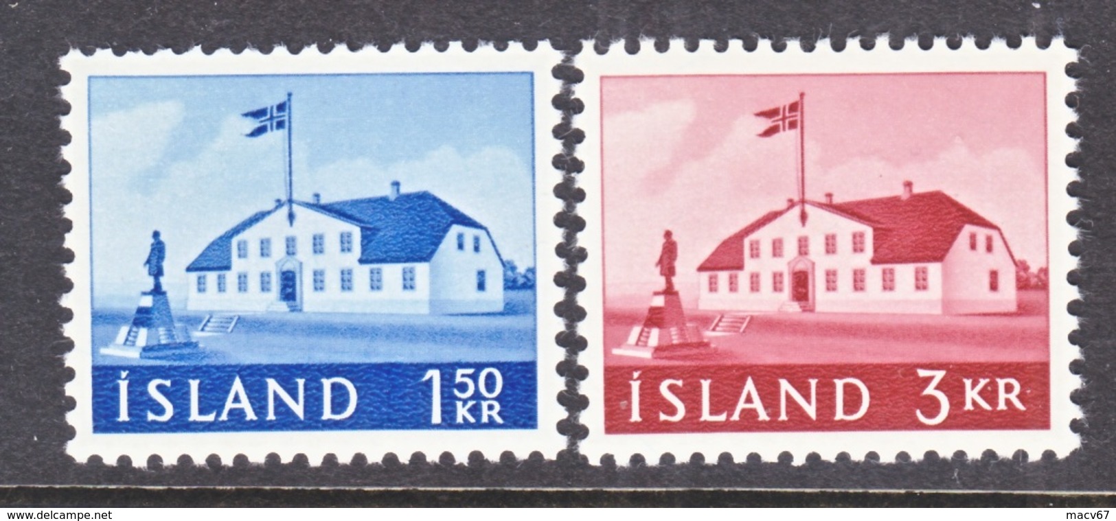 ICELAND  333-4  **  PARLAMENT  HOUSE - Unused Stamps