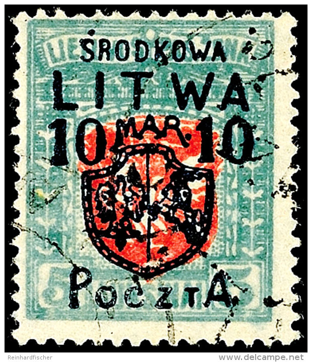 10 Mar. Auf 5 Auks., Seltene ERSTAUFLAGE, Sauber Gestempelt. Die Auflage Dieser Marke Betrug Nur 360 Exemplare,... - Lithuania