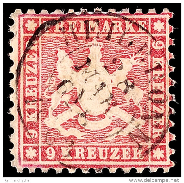 9 Kr. Lilarot, Farbfrisches, Restauriertes Exemplar Mit Ideal Eingepasstem K2 "HEILBRONN", Mi. 1.000.-, Katalog: 24... - Sonstige & Ohne Zuordnung