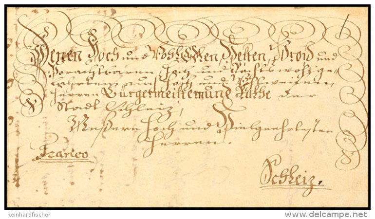 "Plauen 17. Januar 1753", Herrlicher Schn&ouml;rkelbrief Mit Siebenzeiliger Ergebenheitsanschrift Nebst Vermerk... - Saxony