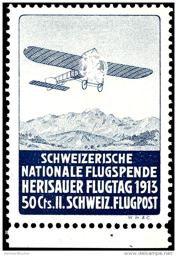 1913, Flugmarke Herslau, Tadellos Ungebraucht, Mi. 160.-, Katalog: V *1913, Airmail Stamp Herslau, In Perfect... - Other & Unclassified