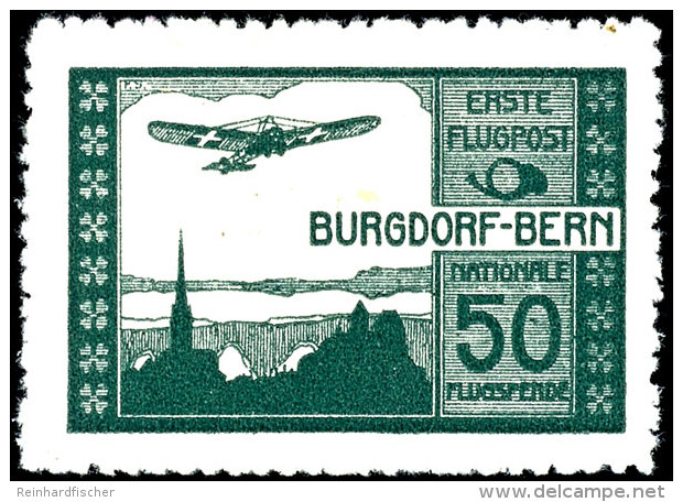 1913, Flugmarke Burgdorf, Tadellos Ungebraucht, Mi. 350.-, Katalog: IV *1913, Airmail Stamp Burgdorf, In... - Sonstige & Ohne Zuordnung