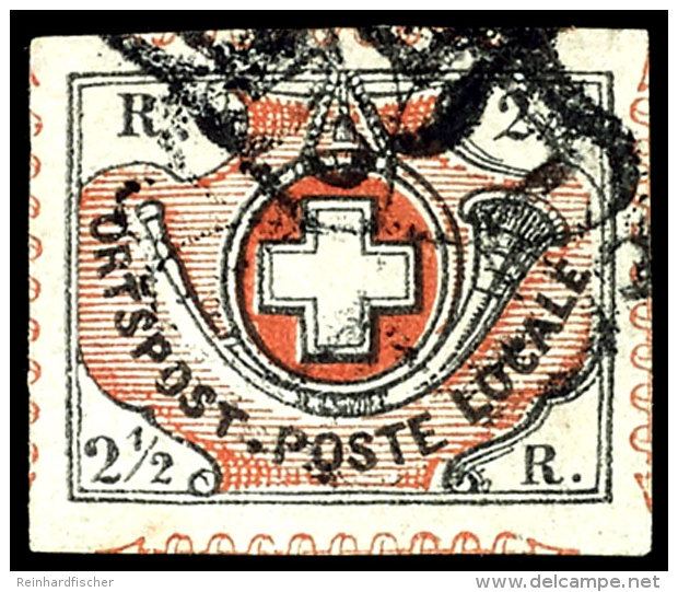 2 1/2 Rp. Freimarke "Schild Mit Posthorn Und Schweizer Wappen" Sog. Winterthur, Allseits Voll- Bis Breitrandig Mit... - Other & Unclassified