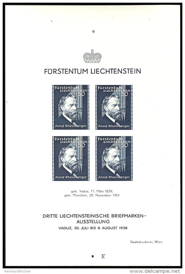 1938, Blockausgabe "Liechtensteinische Briefmarkenausstellung, Vaduz", Abart "ungez&auml;hnt",  Tadellos... - Sonstige & Ohne Zuordnung