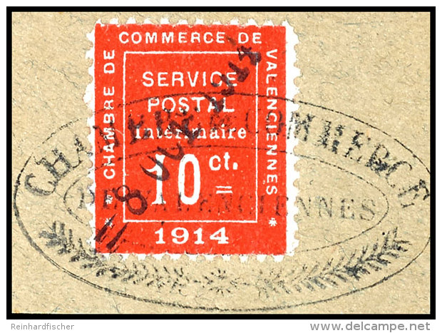 1914, 10 C. Handelskammermarke Auf Briefst&uuml;ck, Mattvioletter Handelskammerstempel Und Datumseinzeiler Vom... - Other & Unclassified