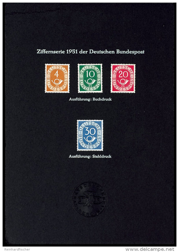 Ank&uuml;ndigungskarton Mit 4 Pfg, 10 Pfg, 20 Pfg Und 30 Pfg Posthorn Auf Schwarzem Papier Mit Trockensiegel Der... - Other & Unclassified