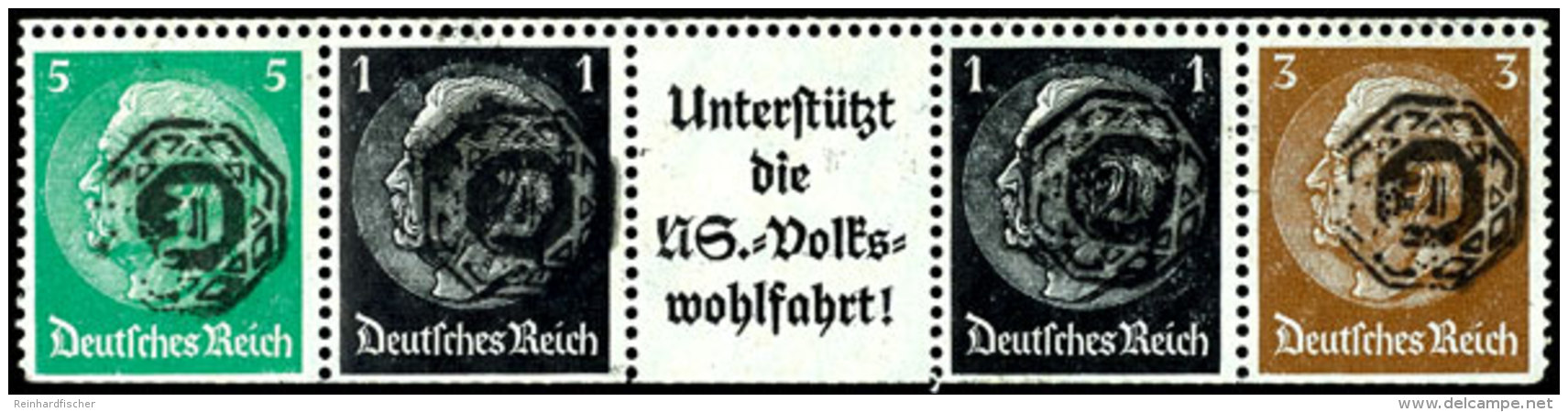 Einheitsgeberstreifen EII Mit Originalaufdruck, Unten Mit Typ. Automatenz&auml;hnung, Einwandfrei Postfrisch, Gepr.... - Löbau