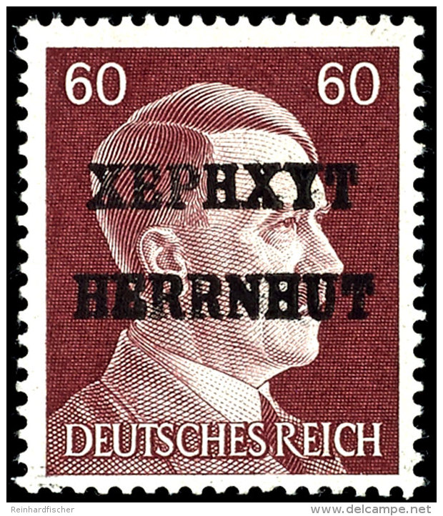 1 - 60 Pf. A. Hitler Mit Deutsch/Russischem Aufdruck, &uuml;berkomplett, Da Auch Die Werte 10, 16, 20, 24, 50 Pfg.... - Herrnhut