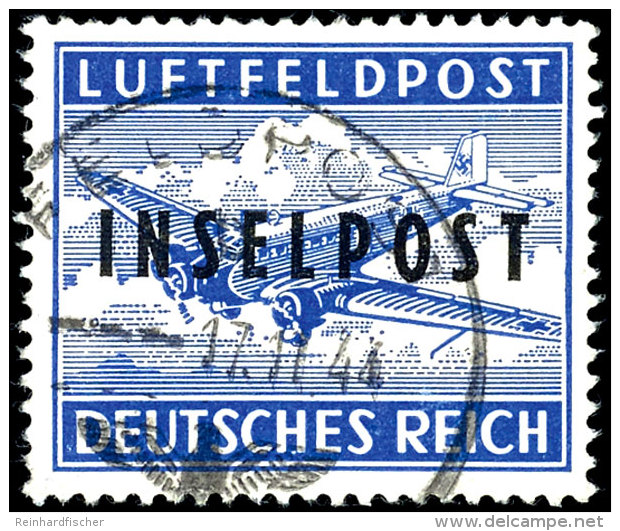 Insel Rhodos, Feldpost-Zulassungsmarke Gez&auml;hnt, Gestempelt "Feldpost B 17.11.44", Tadellose Erhaltung, Sign.... - Other & Unclassified