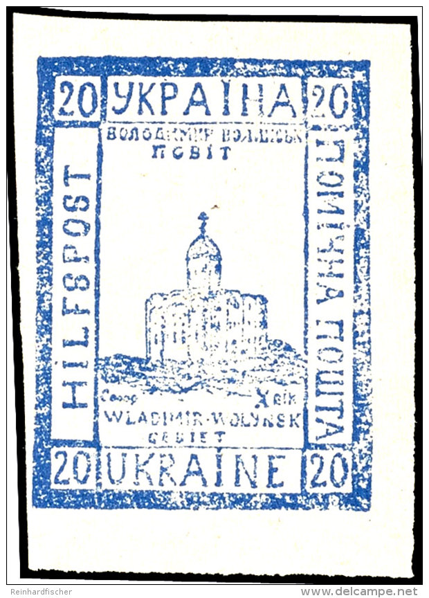 20 Gr. Hilfspostmarke Cholm-Ausgabe 20.4.41, Blau Auf Wei&szlig;, Tadellos Ungebraucht Ohne Gummierung - Wie... - Other & Unclassified