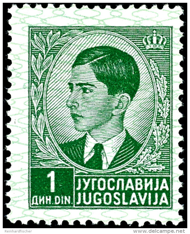 1 Din. In Postfrischer Erhaltung Ohne Aufdruck SERBIEN Mit Netz&uuml;berdruck, Selten, Gepr. Tubinovic, Mi. 400,-,... - Sonstige & Ohne Zuordnung