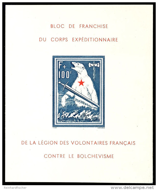 Blockausgabe "Freiwilligen-Legion" - Sog. Eisb&auml;r-Block, Abart "ungez&auml;hnt", Tadellos Postfrisch,... - Sonstige & Ohne Zuordnung