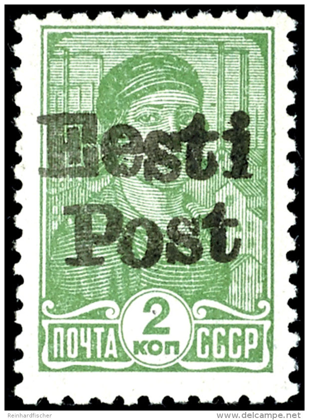 2 Kop. Freimarke Mit Handstempel-Aufdruck "Eesti Post", Tadellos Postfrisch, Auflage Nur 600 Exemplare, Signiert... - Other & Unclassified